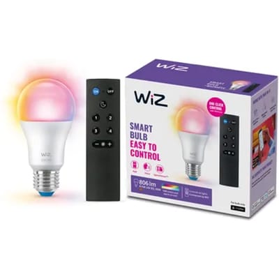 Wiz Slimme Ledlamp A60 Wit En Gekleurd Licht E27 8w Met Afstandsbediening