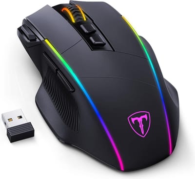 StayPowered Gaming Muis - Maximale Prestaties Zonder Kabels - Draadloos & USB-C - 10.000 DPI - Instelbare Verlichting - 8 Programmeerbare Knoppen - Ergonomisch Ontwerp - Zweetbestendig - Zwart - Levering Sneller dan Aangegeven!