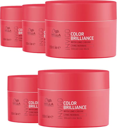 Wella Invigo Color Brilliance Mask Gekleurd & Fijn Haar 150ML - 5 Stuks - Voordeelverpakking