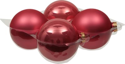 Othmar Decorations Grote kerstballen - 4x st - bubblegum roze - 10 cm - glas - mat/glans