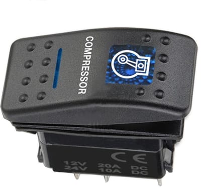 Dailygoody - Rocker Switch - 12V 20A met Blauw LED Licht - Waterdicht - Voor Auto Boot en Truck - Schakelaar voor Verlichting - Duurzaam en Betrouwbaa...