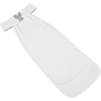 Cravate d'équitation pour adultes Polyester Cravate de dressage Vêtements de cou équestres pour compétition de spectacle équestre S M white