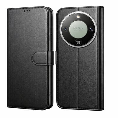 Hoesje Portemonnee geschikt voor Honor Magic 8 Lite Zwarte portemonnee met magnetische klep en kaartopslag