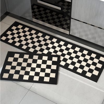 Duurzame en Moderne Keukenmatten - Absorberende, Antislip en Wasbare Vloermatten voor Thuis en Kantoor (60x180cm, Geruit)
