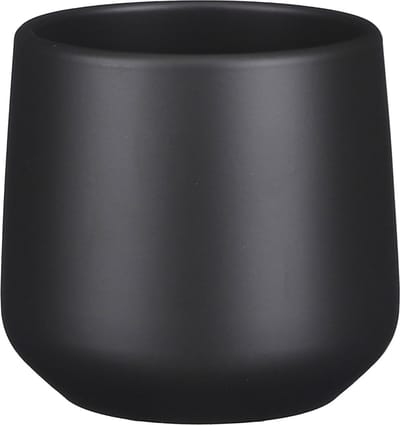 Mica Decorations Bloempot/plantenpot - mat grijs - H13.5 x D14 cm - keramiek - voor kamerplant