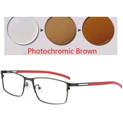 0 -0,5 -0,75 Tot -6 Asferisch Zonne Fotochroom Glas Vierkant Vorm Correctie Bril Met Cilinder Sterkte Brillen 0 +25 +50 Tot +600 W69996WW-Myopia - 6.0 white