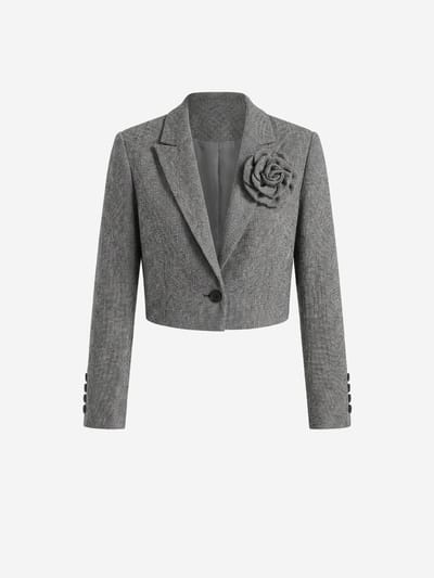 OMBRE Blazer - Regular Fit - Knopen - Effen Grijs S