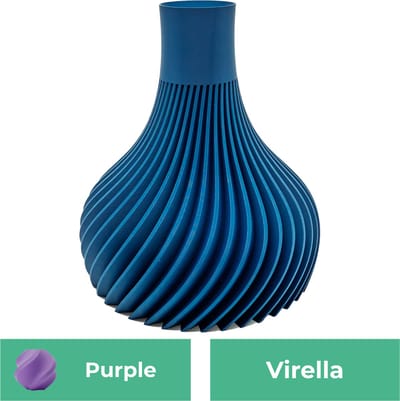 Virella moderne vaas – Decoratieve vaas - Paars - 3d geprinte vaas – geschikt voor droogbloemen - 20CM