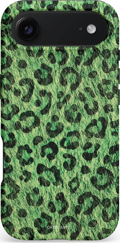 Casetastic hoesje geschikt voor Apple iPhone Air - MagSafe - Dubbellaagse bescherming - Groene Panterprint - Fashion Case - Donkergroen Zwart