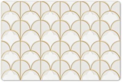 Placemats 45x30 cm - Placemat kunststof - 1 stuk - Mozaïek - Bogen - Goud - Borden onderleggers - Decoratie voor op tafel - Keuken tafeldecoratie accessoires - Vinyl onderlegger - Tafelversiering