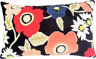 Kussenhoes 30X50 cm | Kussensloop | Cushion Cover | Geborduurde kussenhoes | Velvet | Zwart | met rits | Wonen | Woonaccessoires | Sierkussenhoes
