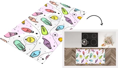 Keukenloper - Loper keuken - Pastel - Regenboog - Lamp - Patronen - 120x60 cm - Keukenloper vinyl