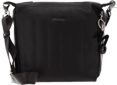 MANDARINA DUCK Leren Schoudertas Mellow Lux Hobo Black Pearl Zwart