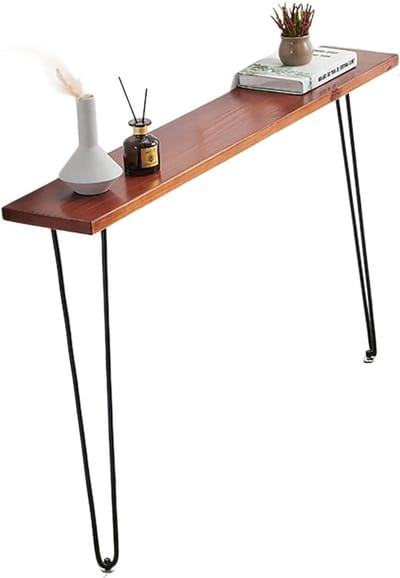 Smalle Bartafel - Haltafel Wandtafel - Ruimte Besparen - Scandinavisch Ontwerp - 100cm x 20cm - Houtkleur