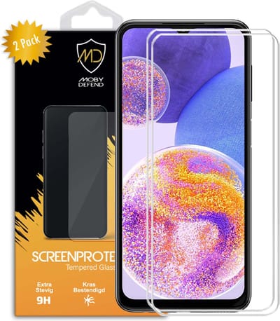 2-Pack MobyDefend Screenprotectors - Geschikt voor Samsung Galaxy A23 - Case-Friendly Screensavers - Gehard Glas