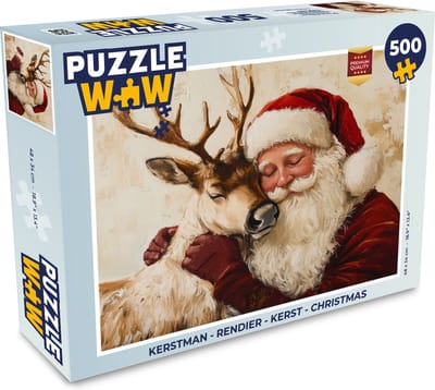 Puzzel Kerstman - Rendier - Kerst - Christmas - Legpuzzel - Puzzel 500 stukjes - Kerst - Cadeau - Kerstcadeau voor mannen, vrouwen en kinderen