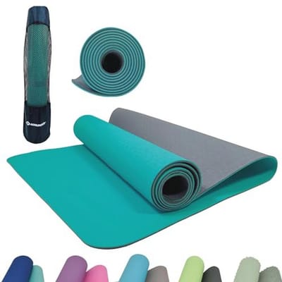 Bicolor yogamat 4 mm - Antislip en PVC-vrij, ideaal voor yoga en vloeroefeningen