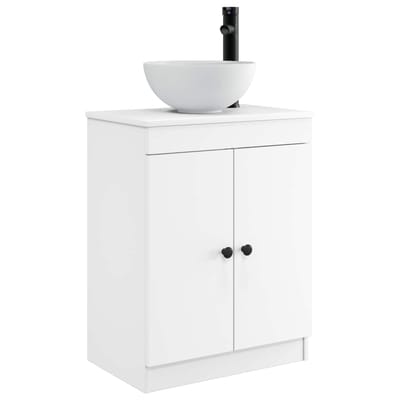 vidaXL - Badkamer - Vanity - met - Wastafel - Wit - 54 - x - 35 - x - 83 - cm - Bewerkt - hout