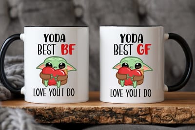 Yoda Best BF&GF Love you mok - Valentijn cadeautje voor hem - Valentijn cadeautje voor haar - Valentijnsdag - Verjaardag cadeau - Cadeau voor man - Cadeau voor vrouw - Grappige cadeaus - Mokken - Theeglazen - Koffiebeker