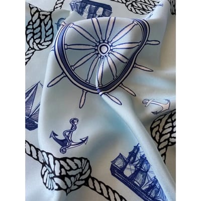 Zijden sjaal voor dames Ralu Fine Art Nautical Chic