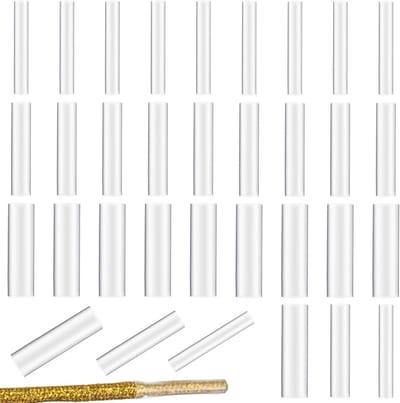 150 stuks doorzichtige aglets voor schoenveters, 3 maten voor het repareren en inkorten van sneakers en hardloopschoenen
