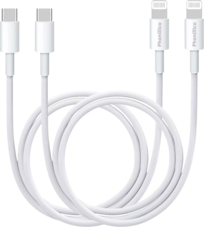 2x Lightning naar USB C Kabel Wit - 1 meter - Oplaadkabel voor iPhone 14 / 14 PLUS / 14 PRO / 14 PRO MAX / 13 / 13 MINI / 13 PRO / 13 PRO MAX / 12 / 12 MINI / 12 PRO / 12 PRO MAX / 11 PRO / 11 PRO MAX / SE 2022 / SE 2020