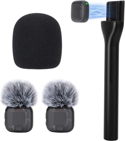 Microfoonhouder Set met 2 Fuzzy Windscreens en Handheld Adapter voor DJI Mic en Rode Wireless Go/Pro/ME - Ideaal voor Opnames en Interviews