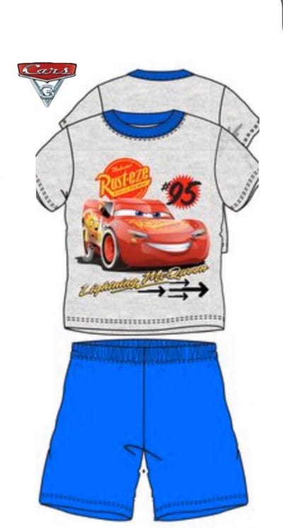 Cars 3 pyjama korte mouw - grijs - blauw - maat 128 / 8 jaar