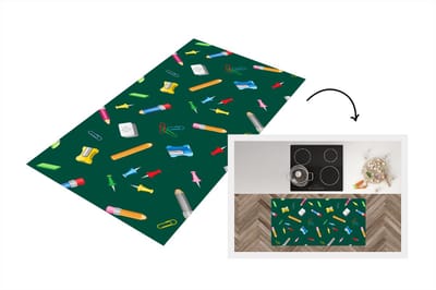 Keukenloper - Loper keuken - Kantoor - Patronen - Potloden - 120x60 cm - Keukenloper vinyl