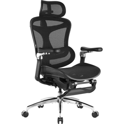 SIHOO Doro C300 Pro JT Ergonomische Bureaustoel - 5D Armleuningen, Zelfaanpassende Lendensteun, Mesh Rugleuning - Tot 150kg - 3 Standen Verstelbaar (92°/100°/112°) - BIFMA/TÜV Gecertificeerd - 77x67x127cm——Zwart