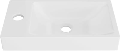 Vente-unique Witte wastafel van SMC-hars - 40 x 22 cm - SARPOSA