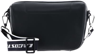 LACOSTE Leren Schoudertas Lacoste Original Crossover Bag Sinople Marine 166 Blanc Donkerblauw