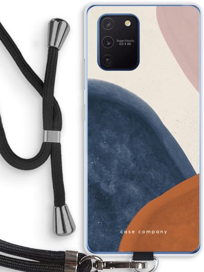 Case Company® - Hoesje met koord geschikt voor Samsung Galaxy Note 10 Lite hoesje met Koord - Geo #1 - Telefoonhoesje met Zwart Koord - Bescherming aan alle Kanten en Over de Schermrand