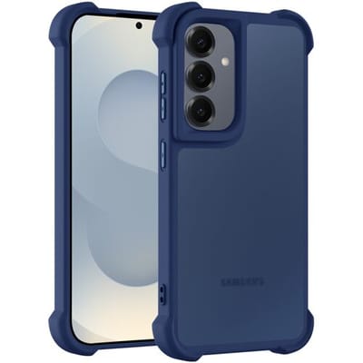 Coverzs matte Shock case geschikt voor Samsung Galaxy S24 Plus (donkerblauw) - shockbestendig, premium bescherming, duurzaam