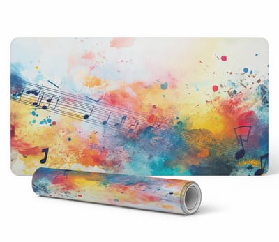 Beschermende mat voor kantoorwerkbladen, muzikale abstractie, 90x45 cm