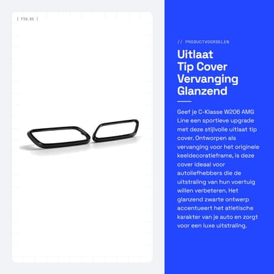 Dailygoods- Uitlaat Tip Cover Sportieve Stijl - Uitlaatsierstuk Universeel - Uitlaatsierstuk Verstelbaar - Vervanging C-Klasse W206 AMG Line - Eenvoudig te Installeren - OE: 206 885 8303(L)