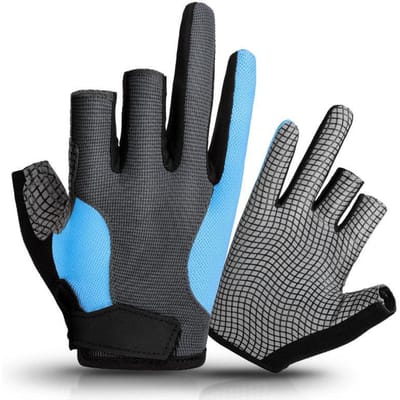 Vis handschoenen Blootgestelde Drie vinger Zonnebrand Ademend Lente en Zomer Buiten Vissen Vissen Aas Handschoenen Antislip XL