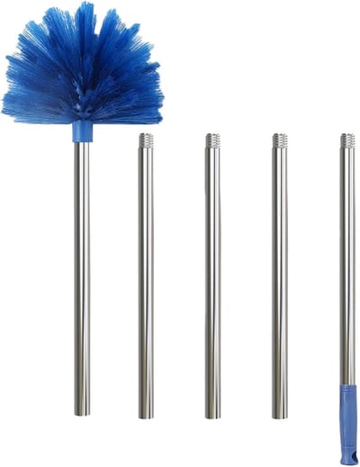 Spinnenweb Plumeau - Stofverwijderaar Lange Steel - Hoogtes Reinigen - Uittrekbaar Bereik - Tot 2 Meter - Blauw