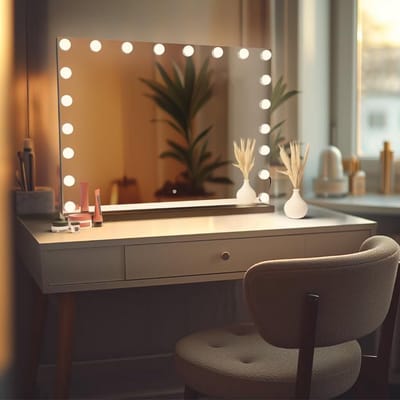 Hollywood Make-up Spiegel met Dimbare LED Lampen - 3 Lichtstanden - 80x60cm