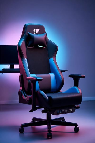 Ergonomische Gamingstoel met Lendensteun en Hoofdsteun – Verstelbare Bureaustoel met Ademend Textiel, 4D Armleuningen, Kantelbaar tot 135°, Luxe Comfort – Antraciet | Mobili Bella