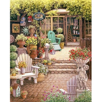 5D DIY Diamond Painting Binnenplaats Borduren Kruissteek Strass Mozaïek Home Decor 20X30CM beige