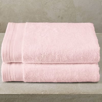 De Witte Lietaer Douchelaken Contessa Powder Pink - Set 2 stuks - 70 x 140 cm - Roze - Katoen