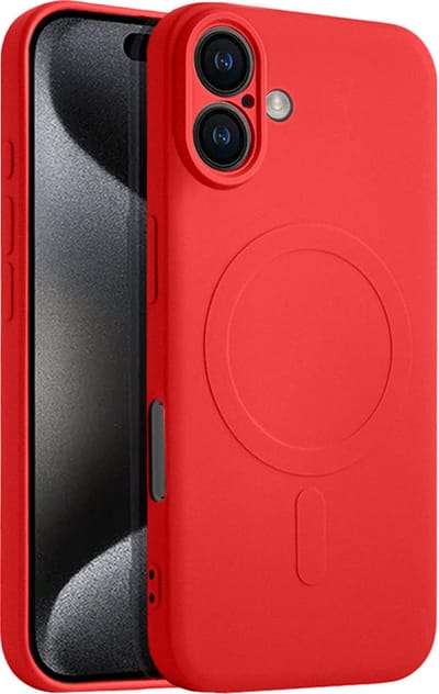Casify Siliconen Hoesje geschikt voor MagSafe iPhone 16 Plus Hoesje - Rood