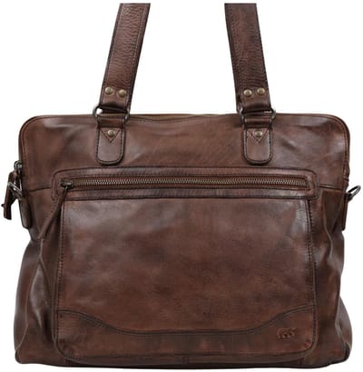 Bear Design Lia Leren Dames Schoudertas / Laptoptas 13,3" - Bruin