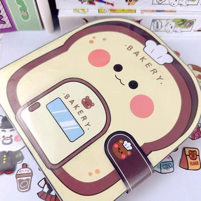 Papieren Wafel Stil Boek Kleurrijk Brood Cartoon Druk Boek Gefrituurde Kip Handgemaakt Speelgoed Snack Bar Sticker Spel.