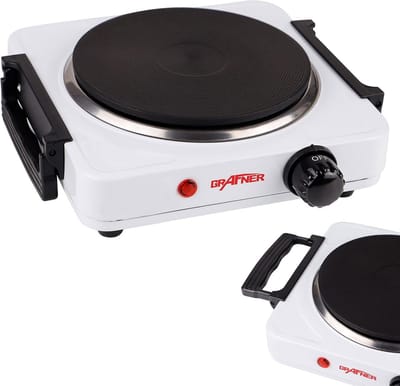Kookplaat - Mini fornuis - Eenvoudig koken - Inklapbare handgrepen - 1000 Watt - Wit