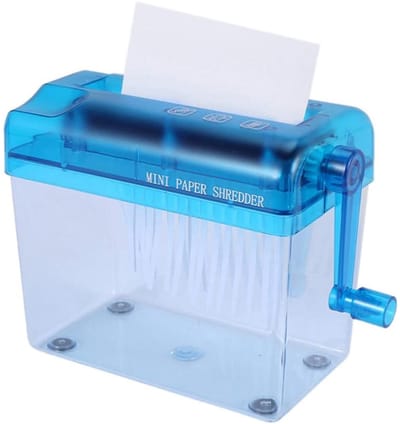 longziming -Mini Papierversnipperaar Handmatig – Compacte Bureau Documentenvernietiger voor Papier, Bonnen, Post – Veilig en Stil, Perfect voor Thuis en Kantoor 18,5x10,5x15,5 cm