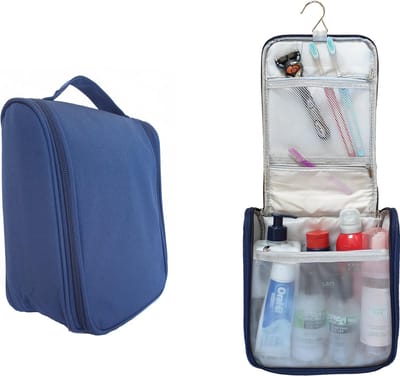 SUNMOOL Toilettas hanging met haak - Toiletry Bag - Toiletbag - Ophangbare Toilettas met Haak - Type A - Blauw