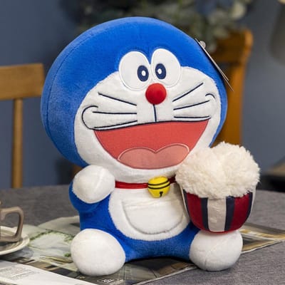 Anime Doraemon Cake Popcorn Pluche Speelgoed Kawaii Japanse Stijl Dessert Serie Knuffelpop Knuffelkussen Speelgoed Cartoon Verjaardagscadeau 20cm