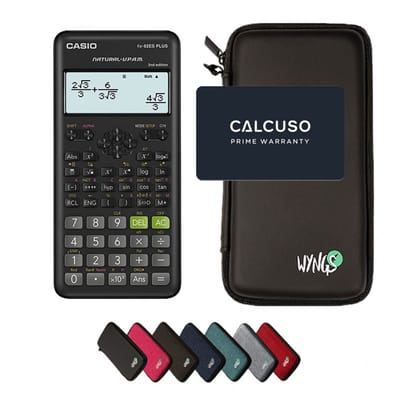 Casio fx-82ES Plus 2nd edition incl. WYNGS Beschermhoes Zwart - Wetenschappelijke Rekenmachine - Basis Pakket